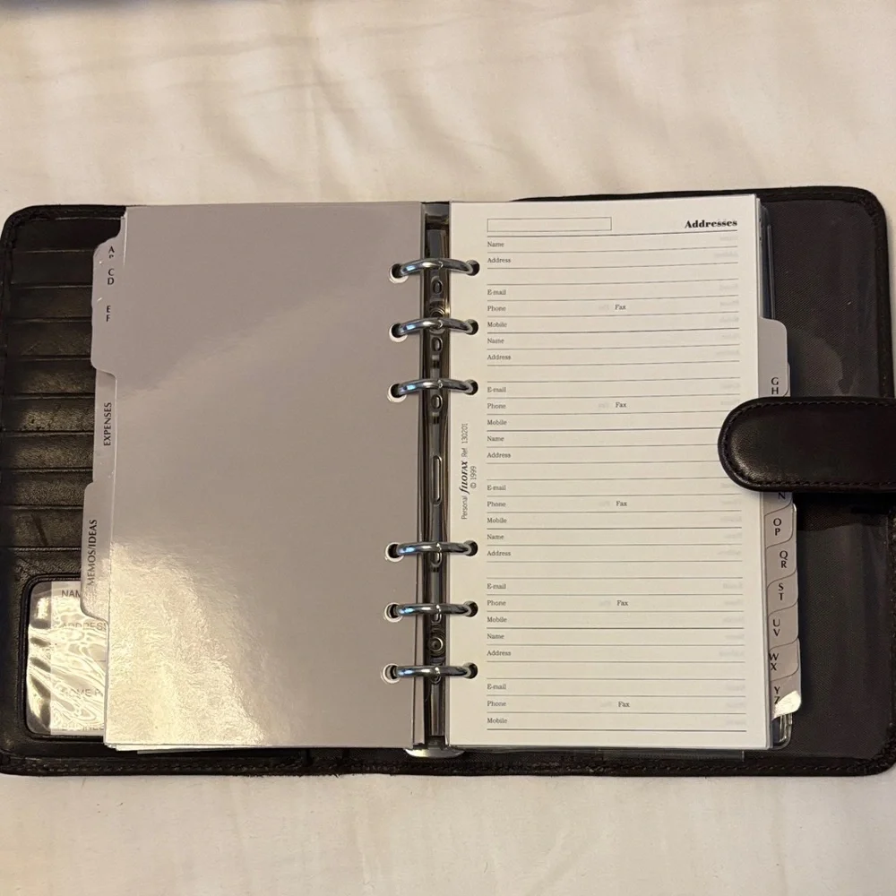 Elegant Black Leather Planner